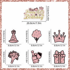 Lanfubeisi 40th Birthday Decorations for Women, 127Pcs Complete Party Supplies Set - Includes Banner Tablecloth Plates Cups Forks Napkins Cupcake Toppers Cake Toppers, Serves 20