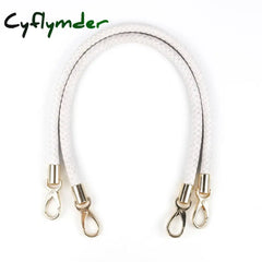 2Pcs Pu Leather Braided Rope Handles For Handbag Shoulder Bag Strap Handmade Diy Accessories Alloy