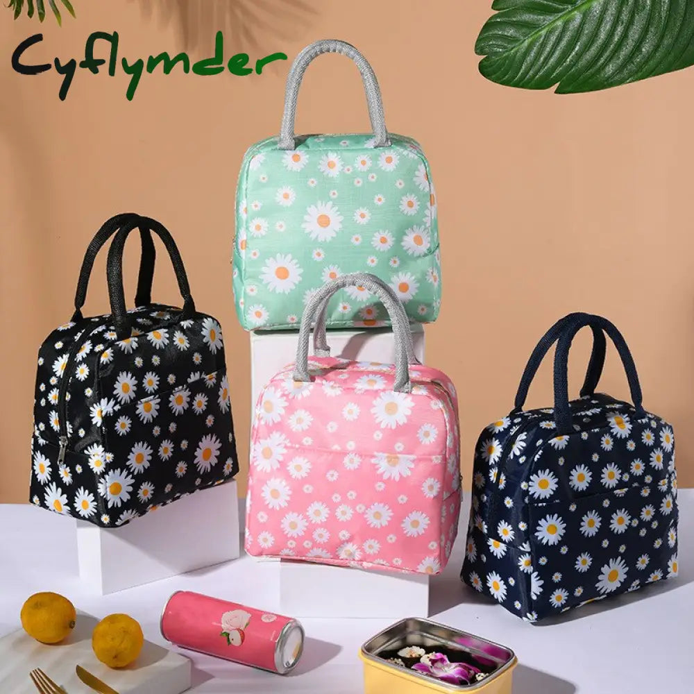 4-Colour Nylon Portable Zipper Waterproof Lunch Box Bags Multifunction Thermal Insulated Fresh