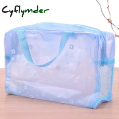 5 Colors Make Up Organizer Bag Toiletry Bathing Storage Women Waterproof Transparent Floral Pvc