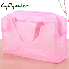 5 Colors Make Up Organizer Bag Toiletry Bathing Storage Women Waterproof Transparent Floral Pvc