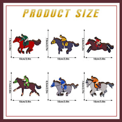 6pcs Derby Decorations Wooden Table Centerpieces Double Sided Horse Party Table Decorations Horse Racing Festival Tiered Tray Decor for Home Office Holiday Party Supplies