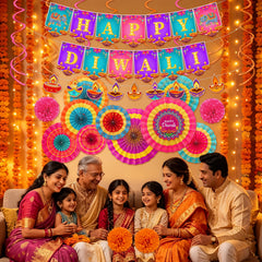 Lanfubeisi Happy Diwali Decorations Set 23Pcs,Diwali Decorations for Home -Indian for Home Pooja Room Wall Hanging Decor.