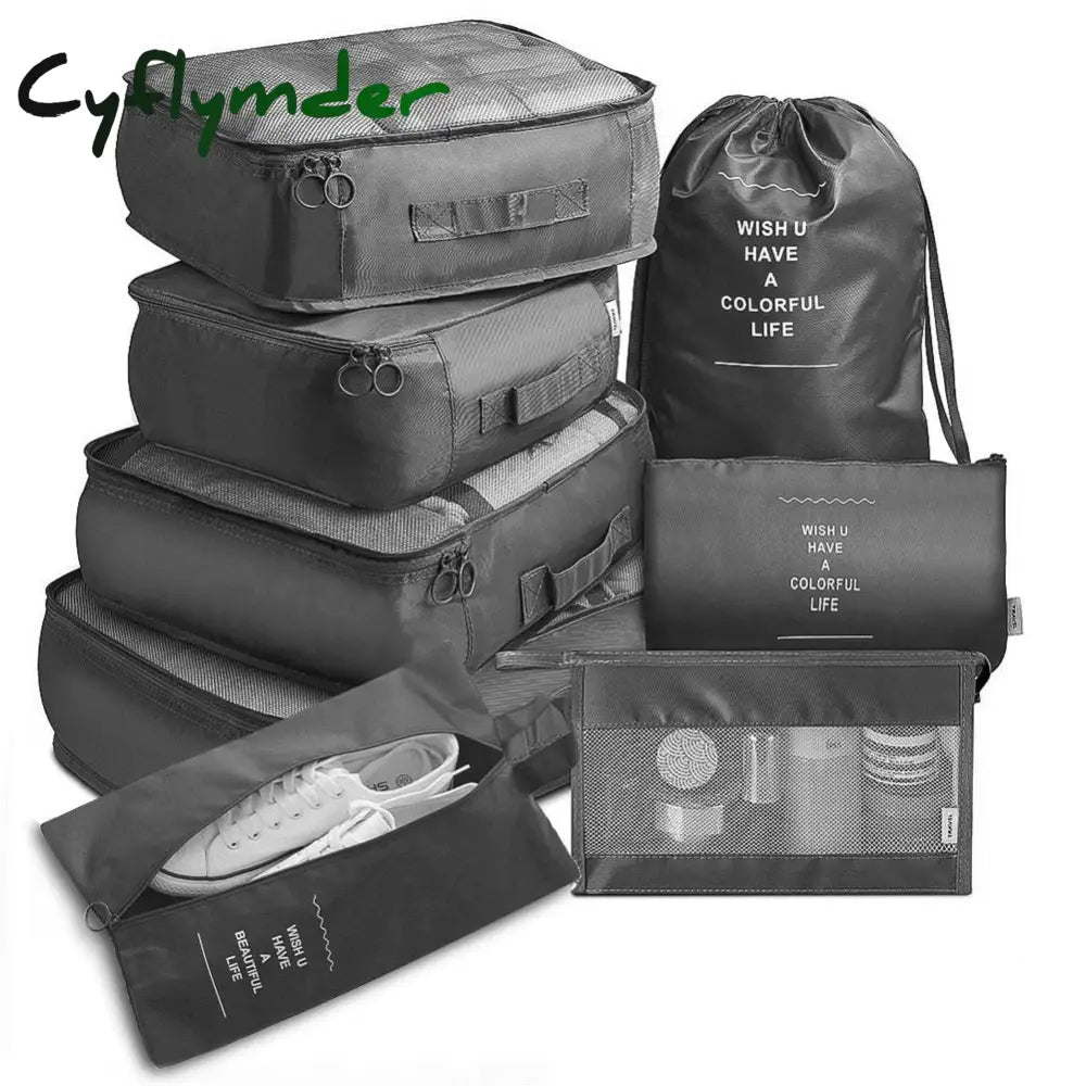 8Pcs Set Travel Organizer Storage Bags Suitcase Packing Cases Portable Luggage Clothes Shoe Tidy