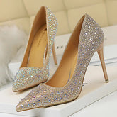 Cyflymder Shoes Rhinestone Woman Pumps Fashion Wedding Shoes Women Basic Pump Stiletto Heels 10cm 7cm Heeled Shoes High Heels