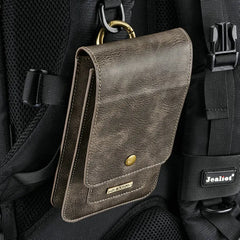 Cyflymder Men Universal PU Leather Waist Bag Belt Clip Holster Fanny Pack Durable Outdoor Mobile Phone Pouch