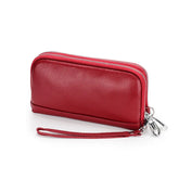 Cyflymder Brand Genuine Leather Women Wallets Long Zipper Wallet big capacity Ladies Clutch Bag Female Luxury Cowhide Purse Phone Bag