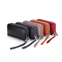 Cyflymder Brand Genuine Leather Women Wallets Long Zipper Wallet big capacity Ladies Clutch Bag Female Luxury Cowhide Purse Phone Bag