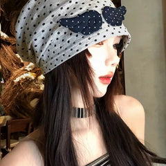 Cyflymder Japanese Vintage Polka Dot Printing Cold Hat Harajuku Streetwear Punk Grunge Cap Autumn Y2k Aesthetic Angel's Wings Hats
