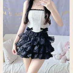 Cyflymder Japanese Sweet Lolita Lace Shorts, Ruffle Cake Safety Shorts, Harajuku Kawaii Shorts, Pumpkin Pants, Cute JK Bloomers, Y2k