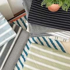 4Pcs Light Luxury Striped Washed Cotton Bedclothes Set Smooth Skin Friendly Soft Bed Sheet Set Home Textile Supplies for Adults