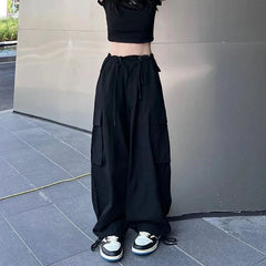 Cyflymder Y2K Cargo Pants Women Oversized Wide Leg Sweatpants Streetwear High Waist Baggy Joggers Harajuku Hip Hop Casual Sports Trousers