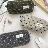 Cyflymder Flamingo Heart Pencil Case Student Class Large Capacity Stationery Bag Soft Plush Pouch