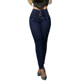 Cyflymder Fashion New Stretch High Waist Lace-up Pencil Jeans Women Slim Lift Hip Denim Pants Female Comfortable Casual Commuter Trousers