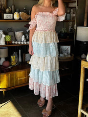 Cyflymder Women s Elegant Floral Print Chiffon Maxi Dress with Spaghetti Straps and A-Line Silhouette for Summer Beach Wedding Party