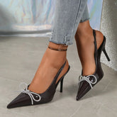 Cyflymder Luxury Rhinestone Designer Bling Bling Summer Women's Sexy Pointed Toe Stiletto Sandals New Style Casual Office High Heels
