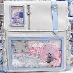 Cyflymder Patchwork Casual Y2k Aesthetic Backpacks Japanese Women Students Transparent Ita Bags Preppy Ins All Match Streetwear Schoolbags