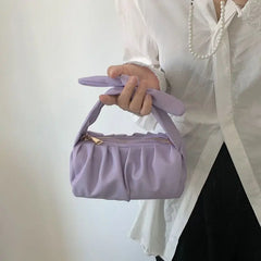 Cyflymder Sweet Cute Handbag Women Versatile Pleated Cloud Bag Bow Handle Ladies Minimalist Design Chain Shoulder Bag Chic 2025