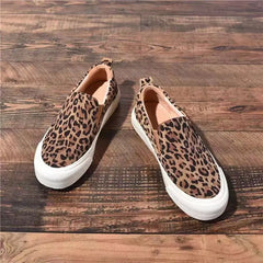 Cyflymder Leopard Print Slip on Women's Canvas Shoes Summer Casual High on Platform Ladies Footwear New Fashion Vulcanized Shoe Sale