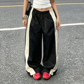 Cyflymder Women Low Waist Casual Cargo Pants Vintage Wide Leg Trousers Fashion Streetwear Baggy Pants Hip Hop Joggers Clothes