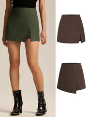 Cyflymder Black Mini Skirt Shorts Woman Fashion One Button Skort For Women High Waist Short Skirts Woman Summer Casual Shorts