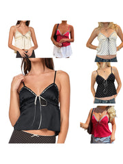 Cyflymder Women s Lightweight Sleeveless V-Neck Cami Tank Tops for Summer Sleepwear Spaghetti Strap Camisoles with Deep Neckline