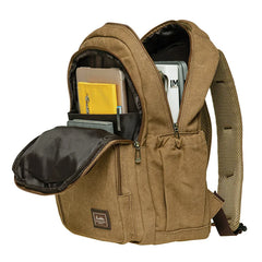 Cyflymder Vintage Canvas Backpack Women Men for Trips, School and Office with Laptop Compartment, 18L