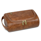 Cyflymder Vintage Luxury Toiletry Bag for Men PU Leather Travel Necessary Business Cosmetic Makeup Cases Male Storage Organizer Wash Bags