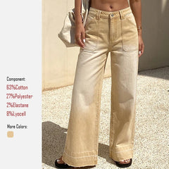 Cyflymder European and American style women's jeans wide leg pants jeans pants trousers