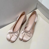 Cyflymder Women Ballet Flats Shoes Pink Flats Cute Bowknot Comfort Soft Sole Dress Shoes for Ladies Vintage Flats Women Casual Shoes