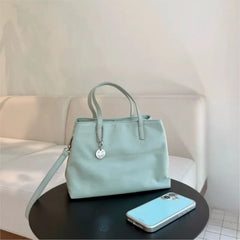 Cyflymder Sweet Green Tote Bag Women Lightweight Waterproof Nylon Large Capacity Shoulder Bag Ladies Versatile Solid Color Crossbody Bags
