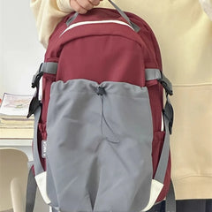 Cyflymder Outdoor Sports Contrast Color Drawstring Schoolbags Men Y2k Casual Travel Backpack High-capacity Backpacks for Women Students