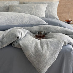 Cyflymder Light Luxury Soft Thick 100% Cotton Flat Sheet Sets Satin Jacquard Silky Bedding Set for Seasons Single Double Bed Comfort Set