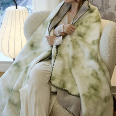 Cyflymder Luxury Faux Mink Fur Thick Blanket High Quality Cozy Sofa Blanket for Office Nap Skin-Friendly Warm Bed Decoration for Winter