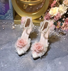 Cyflymder fashionable heels Lolita y2k heels high heels for woman lolita shoes pink heels heels designer luxury bridal wedding heel pearl