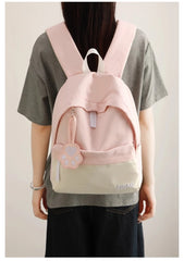 Cyflymder Contrast Color Patchwork Simple College Students Backpack Sweet Y2k Aesthetic Casual Schoolbags Women All Match Chic Schoolbags