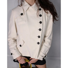 Cyflymder Vintage Y2K College Women's Collar New Coat High Street Buckle Fashion Long Sleeve Casual Gothic Punk Sexy Street Harajuku