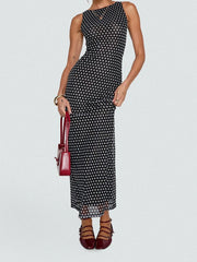Cyflymder Elegant Floral Print Maxi Dress with Spaghetti Straps and V-Neckline Perfect for Summer Parties and Events
