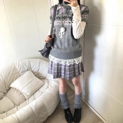 Cyflymder Vintage Jacquard Short Sleeve Sweater Women Half High Collar Slim Fit Y2k Knitted Tops Autumn Winter Versatile Pullover