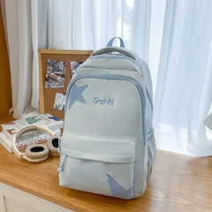Cyflymder Korean Ins High-capacity Star Letter Embroidery Schoolbags Preppy All Match Vintage Students Backpack Y2k Aesthetic Backpacks