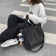 Cyflymder Waterproof Tote Bag Big Capacity Canvas Bag Female Crossbody Bags Japanese Shoulder Bag Bags Student School Bags Women Handbags