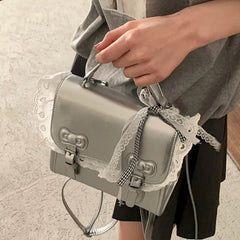 Cyflymder Korean Kawaii Lace Fashion Handbags Women All Match Sweet Mini Backpacks Y2k Aesthetic Casual Simple Schoolbags Trendy Preppy