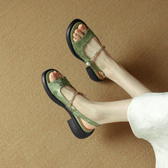 Cyflymder New Chinese Open-toed Sandals Women's Summer New Retro Versatile Platform Sandals with One Word Sandals Women 2025