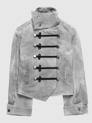 Cyflymder Y2k Napoleon Jacket Vintage Military Style Stand Collar Jacket Fashion Slim Fit Double Breasted Streetwear Unisex New Outerwear