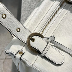 Cyflymder Hot Girl White Leather Shoulder Bag Large Capacity Tote Bag Women Designer Luxury Bag Ladies Versatile Commuter Handbag Y2k 2025