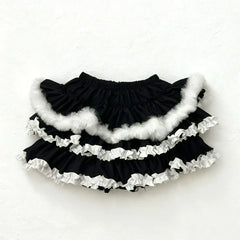 Cyflymder Autumn Winter Kawaii Lolita Fluffy Mini Skirts Women Sweet Plush Short Pumpkin Cake Skirt Sa Line Pleated Skirt Y2k Faldas Mujer