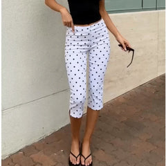 Cyflymder Women Side Slit Capri Pants Stretchy Slim Fit Capris Yoga Leggings Y2k Knee Length Going Out Cropped Pants