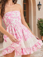 Cyflymder Women s Boho Off Shoulder Maxi Dress with Floral Print and Ruffled Hemline Perfect for Summer and Beach Vacation