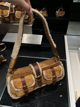 Cyflymder Retro Lamb Patchwork Brown Shoulder Bag Women Vintage Pocket Chic Y2k Handbag Female Hot Girls Casual Underarm Bag 2025