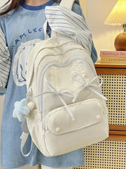 Cyflymder Bow Sweet Backpack for Students Japanese Style Large Capacity Commuting Class Backpacks
